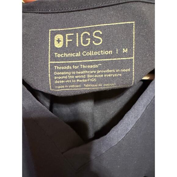 Figs Technical Collection Men's Short Sleeve Navy Blue Medical Scrub Top Sz M - Picture 6 of 12